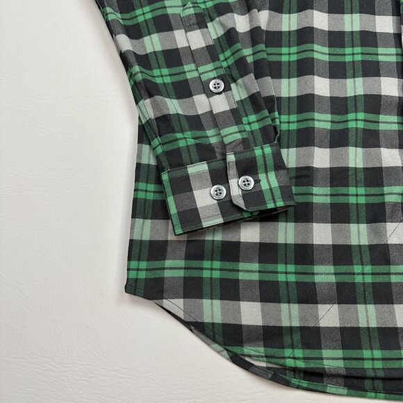 Duluth Trading Shirt Mens Medium Green Plaid Alaskan Hardgear Flannel Boars Nest - Picture 3 of 16